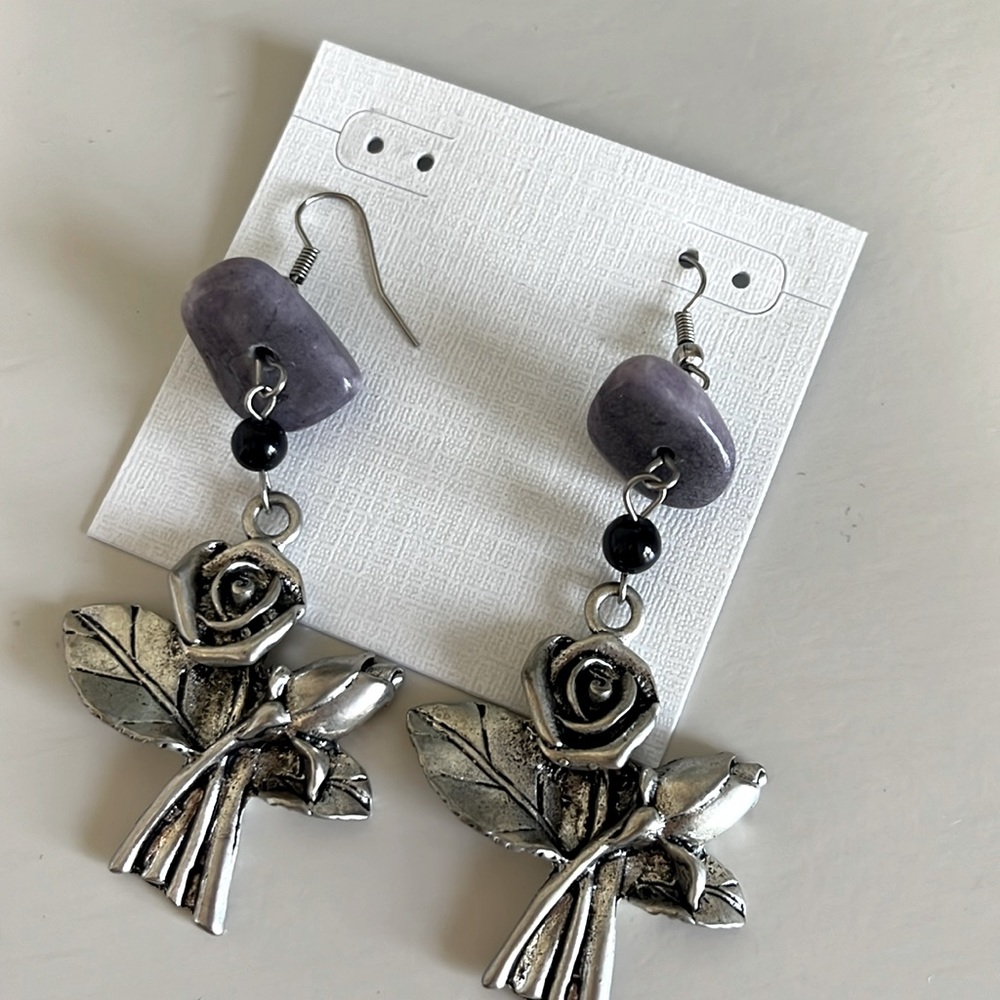 Rose Bouquet Pendant Earrings